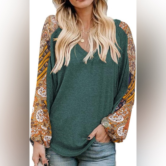 Beyove Tops - NEW - Women's Relaxed V-Neck Long Sleeve Top